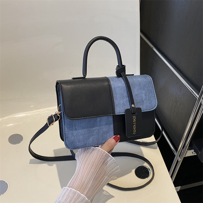 Wholesale Design Stitching Contrast Color Small Square Bag Texture Simple Crossbody Bag Fashion Shoulder Bag